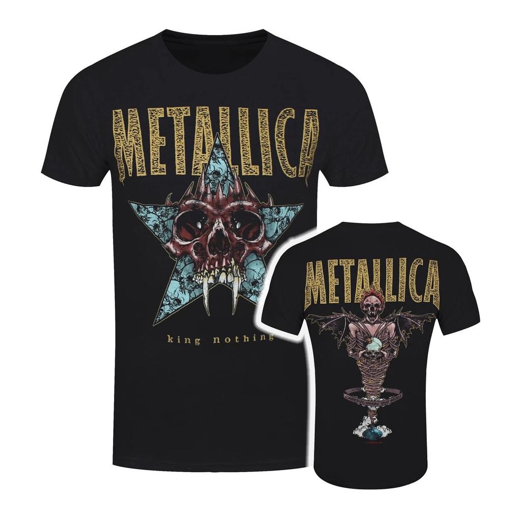 New Metallica Rock Metal Band Retro Skeleton Reaper 3D Neutral Tshirt Street Wear Short Sleeve Round Neck Shirt Mens Wear