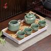 7-Piece Chinese Ceramic Tea Set with Tray