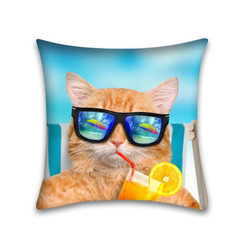 Cute Cat Pillowcase Anime Cartoon Cushion Cover Sofa Home Decor Home Office Pillowcase 45x45cm