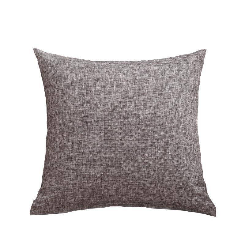 Solid Color Linen Throw Pillow Cover with Customizable Logo.