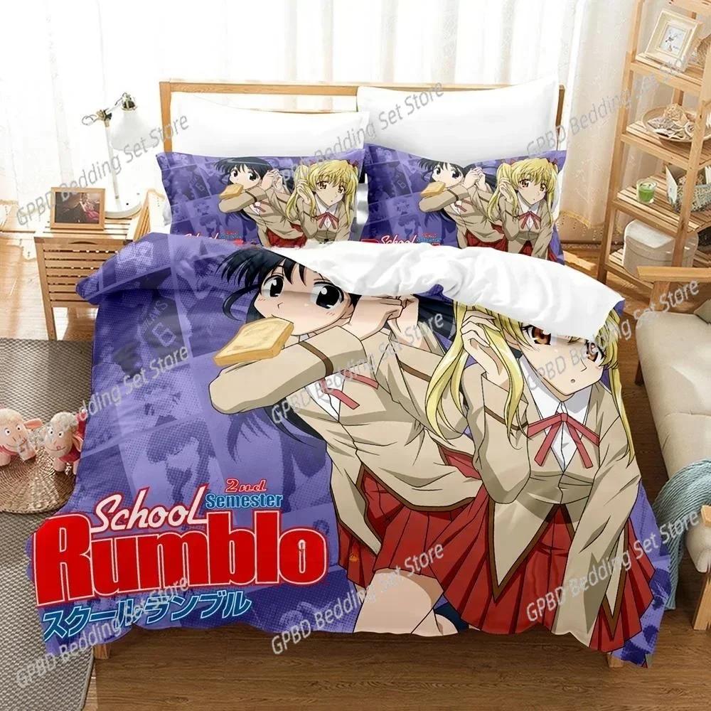Luxury New 3D Print Anime School Rumble Bedding Set Single Twin Full Queen King Size Bed Set Bedroom Duvetcover Sets Home