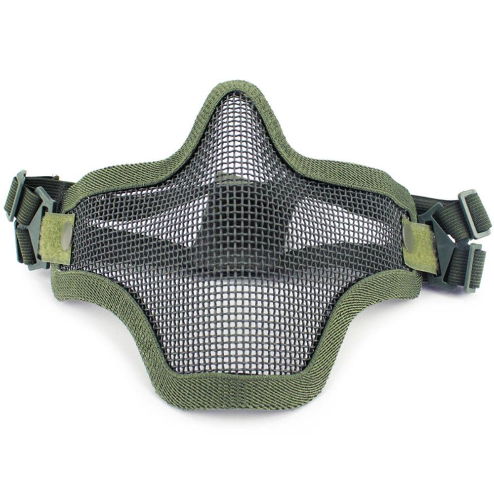 Carbon Steel Half Face Wire Mask Adjustable Steel Mesh Mask Metal Face Mask  Outdoor Sports
