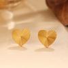 Gold Irregular White Shell Love Stud Earrings Simple Ins Wind Heart Earrings