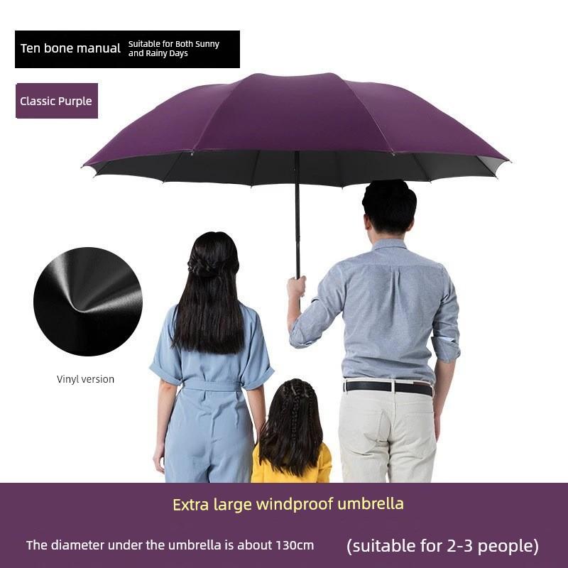 New Model Bone-Edged 70% off Grid Umbrella, Sun Protection Umbrella, Large Business Folding Umbrella, Business Gift Iron Umbrella