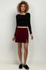 Short ribbed blouse T420 black black S