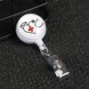 1pc Unisex Office Supplies Retractable Badge Holder Key Ring Lanyards Nurse ID Name Card