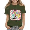 Children's Casual and Fashionable Round-Neck Printed Short-Sleeve Top for Back-to-School