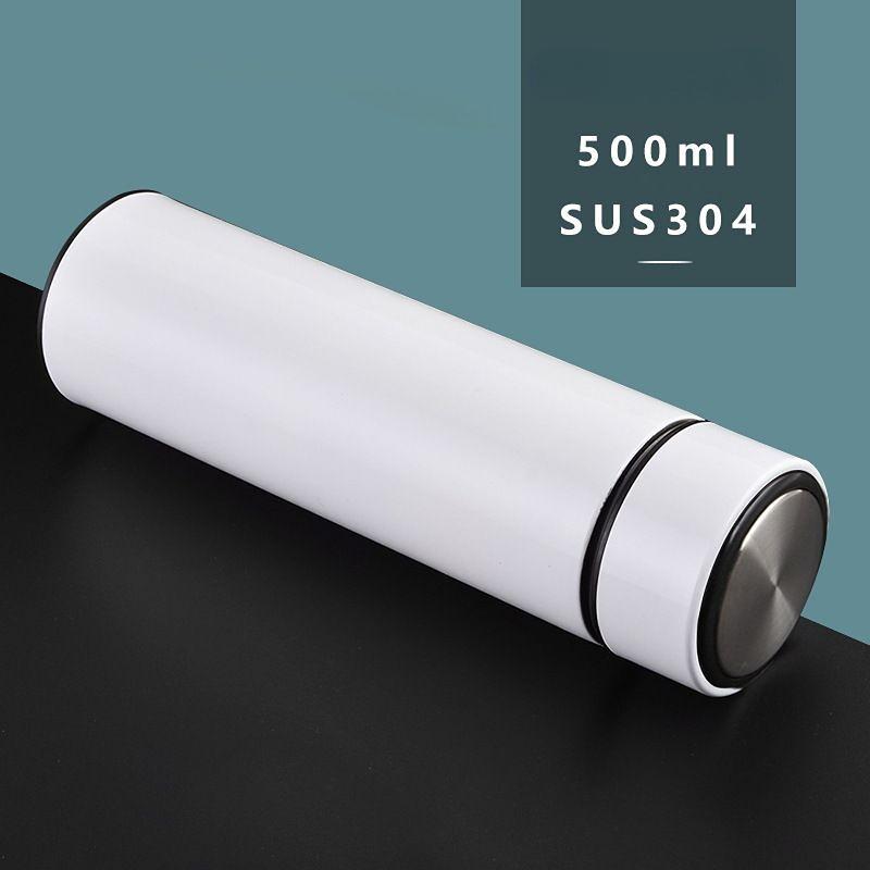 

Портативная чашка для воды, термос, 500 мл, термосы Портативный термос из нержавеющей стали, бутылка для воды, дорожная чайная кружка, офисный термос 500ML белый