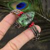 Ruby Zosite Lab-Created Handmade Copper Wire Wrap Cuff Bangle Adjustable v6U08