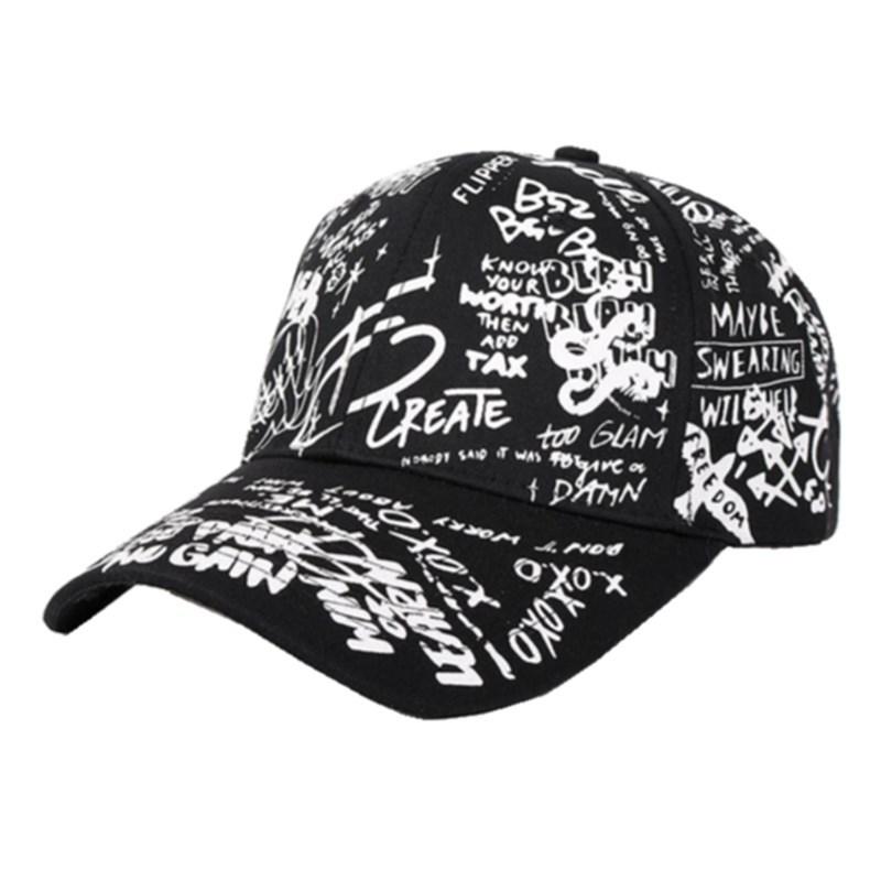 Tide print sunshade hip hop cap neutral adjustable baseball cap Korean version sun hat cap sun protection breathable