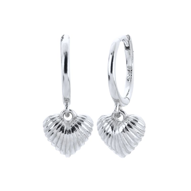 925 Silver Ear Needle Exquisite Heart Pendant Hoop Earrings Fashion Geometric Zircon Stud Earrings Women's Fine Jewelry
