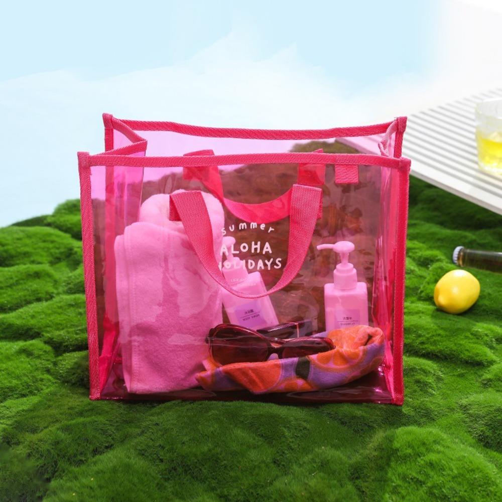 Large Capacity Swimming Storage Bag Waterproof Transparent Makeup Handbag Clear Beach Bag Outdoor