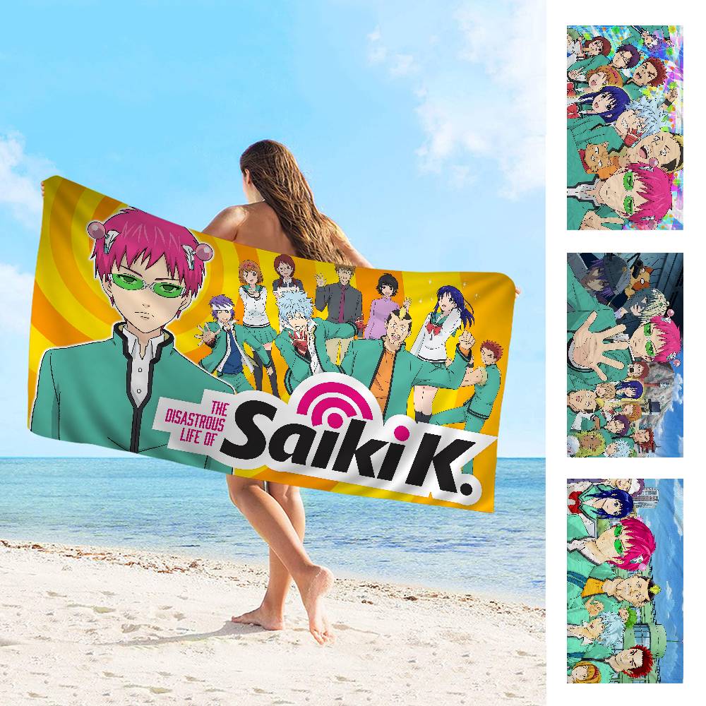 Saiki K Disasterus Life Saiki Kusuo Japanese Anime Microfiber Beach Towel Absorbent Quick Soft  Resort Mountain Climbing Towel