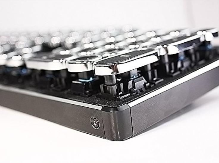 HKW Typewriter-Style Mechanical Keyboard, Blue Switches, 104 Keys, USB Wired, Japanese Keyboard