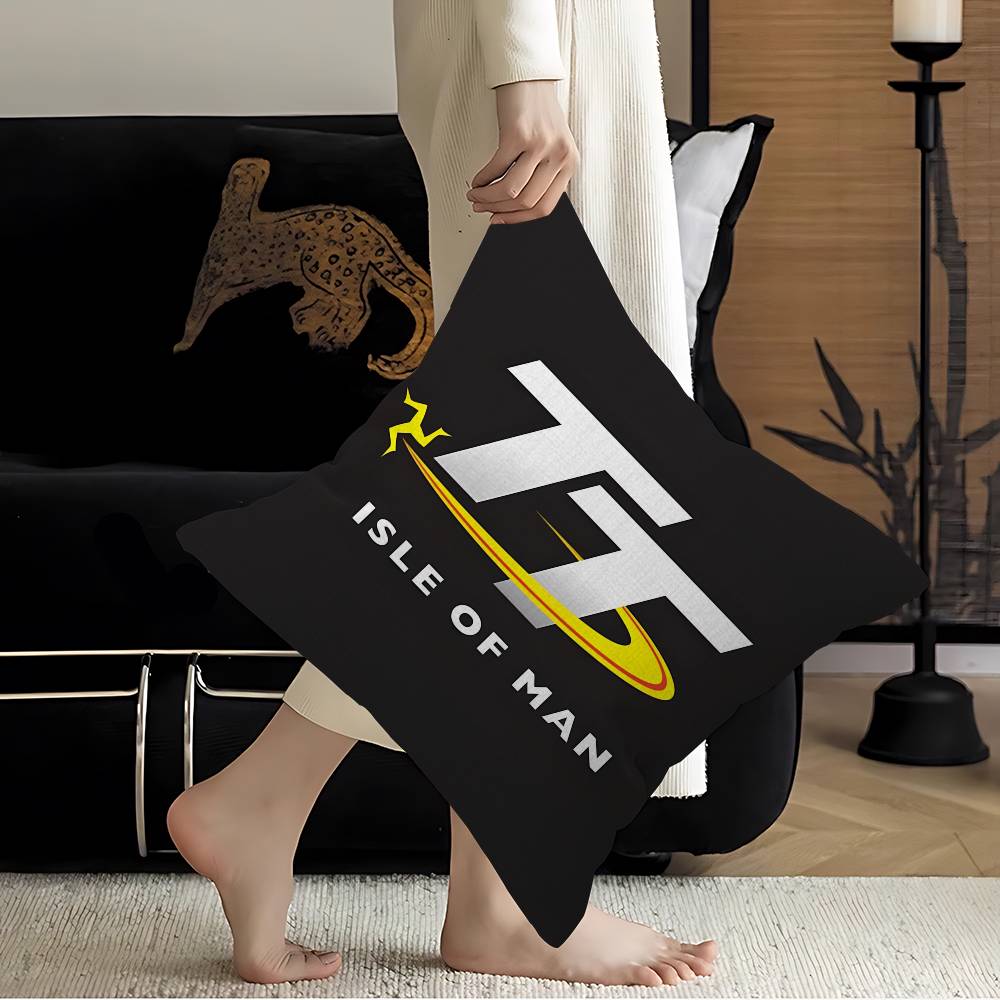 Motorcycle IIsle Of Man TT Cushion Cover Pillow Cover Decor Pillowcase Printed Cushion Case for Couch