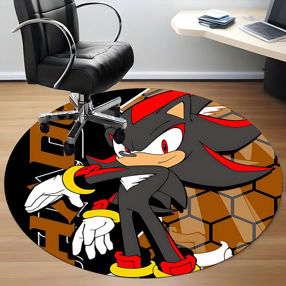 1pc Shadow Sonic Office Round Area Rug, Under Office Chairs Bedroom Living Room Home Decor a1022348