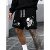 Men Trendy Graphic Printed Shorts Vintage Casual Straight Leg Shorts Drawstring Waist Summer Daily Bottoms