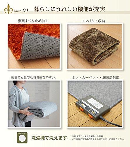 IKEHIKO Rug, 4-Tatami Size, Solid Shaggy Texture, Available In Large Orange, Approx. 200 X 300 Cm, Compatible with Heated Carpets, #3952239