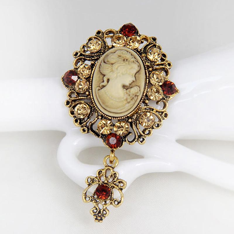 Spilla Pendente da Donna Stile Vittoriano Cameo per Festa di Matrimonio