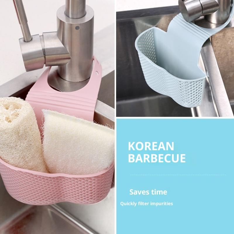 Sink Draining Hanging Basket Adjustable Kitchen Accessories Sink Bag Soap Sponge Shelf Faucet Holder For Bathroom