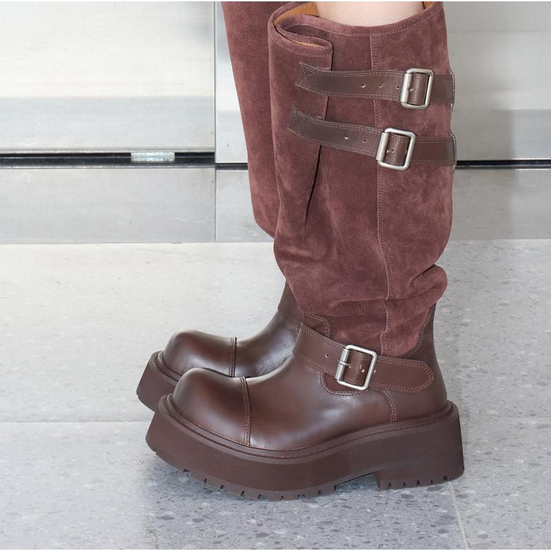 Thick-soled Retro Shoes, Long Boots, New Retro Boots for Women, Work Boots