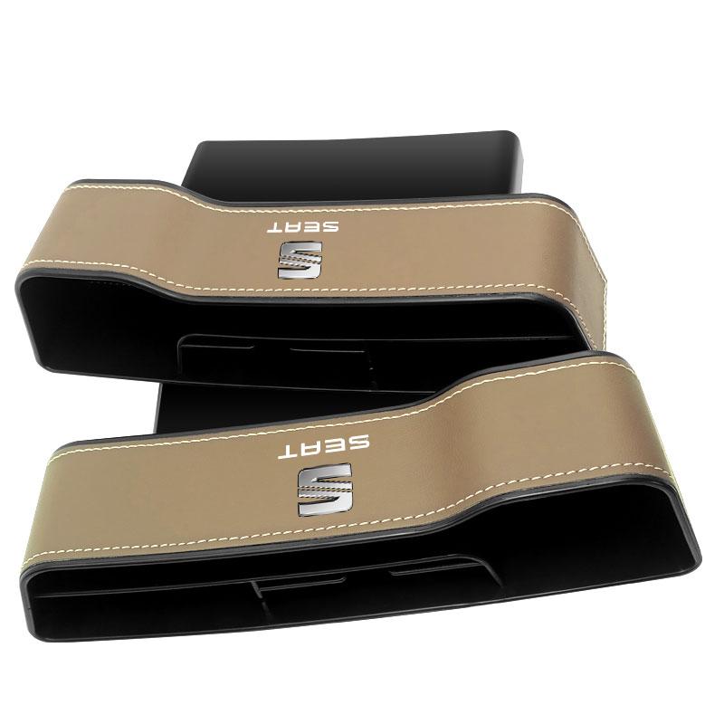 2Pcs Car Seat Organizer Seat Crevice Storage Box Multifunction Goods For SEAT Arona Leon MK1 MK2 MK3 Leon Ibiza 6l 6j Altea Alhambra