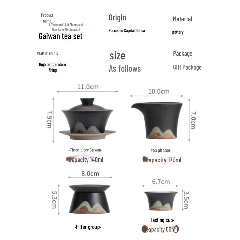 Sushi Ceramic Gongfu Tea Set