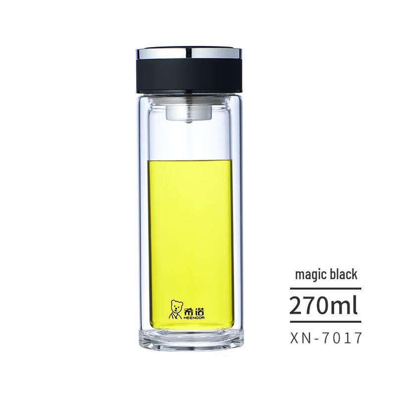 Heenoor XN-7017 Double-Wall Borosilicate Glass Water Bottle