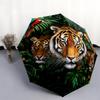 Forest Tiger  Pattern, Automatic Folding Umbrella, Portable and Foldable Design, 8 Ribs, a Christmas or Birthday Gift.