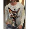 Fashion Animal Tiger Wolf Pattern 3D Printed Men's T-shirt Autumn New Men's Long Sleeves T-Shirt Casual Oversized Pullover  Tops