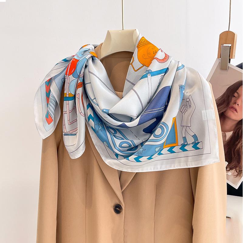 Hangzhou silk 91 square scarf scarf silk scarf women's 111 mulberry silk spring and autumn foreign style high-end shawl mother model