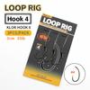3pcs/pack Carp Fishing Line Loop Rig 35LB/15.9kg KLOR HOOK Size 2 4 6 8 Ready-Tied Soft Hook Link Sections Combi Rig Hair Rigs Carp Fishing Tackle