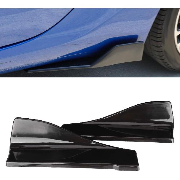 2pcs Rear Bumper Diffuser, Universal Side Skirts, Glossy Black Rear Bumper Diffuser Lip Side Skirts with Mounting Screws for Cars