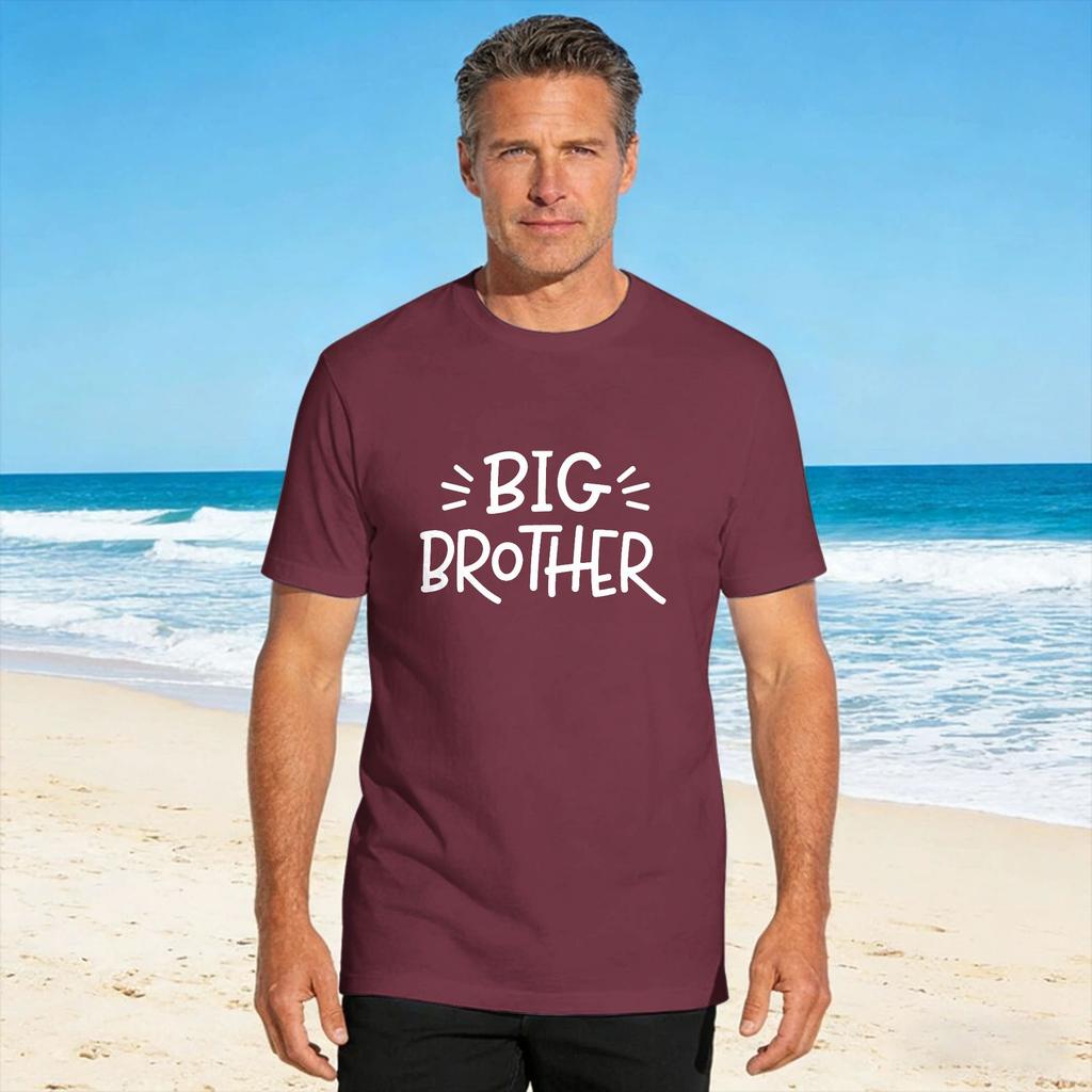 Big Brother Tshirt Leisure Tshirts Short Sleeve Vintage Tops Beach 100 Cotton Plus Size 5xl Top Tees