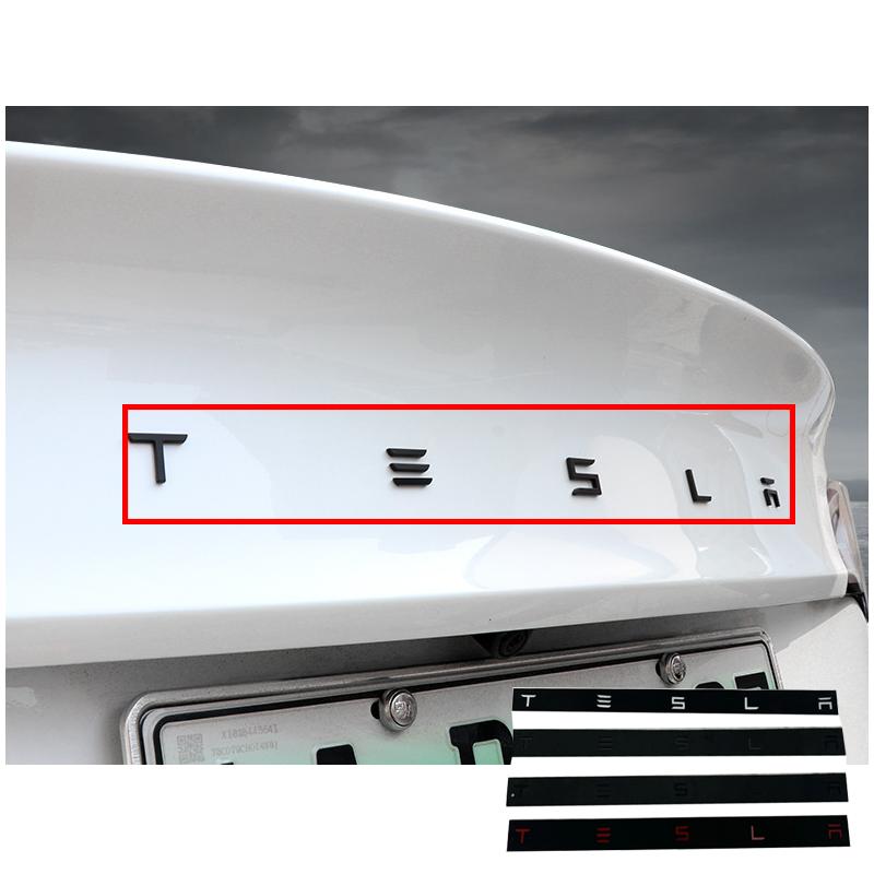 AAAIK1 Genuine 1PCS Premium Chrome Logo Badge Sticker for Tesla Model 3/S/X/Y - Rear Tailgate Exterior Decal Accessory