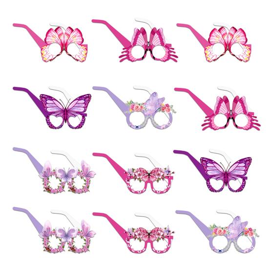 Butterfly Paper Glasses Spring Party Favors Birthday Party Eyeglasses Photo Booth Props for Kids Adults Holiday Supplies