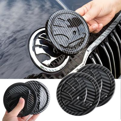 80/90/100MM Car Hood Bonnet Front Grille Rear Trunk Badges Sticker For S Skoda Fabia Kamiq Karoq Octavia A5 A7 Rapid Scala