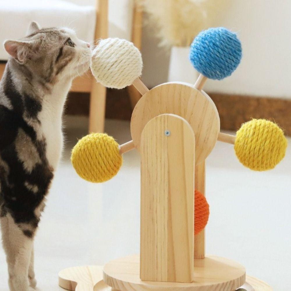 Rotating Turntable Ferris Wheel Cat Detachable Durable Cat Scratcher Wear Resistant Interactive Cat Playing Teasing