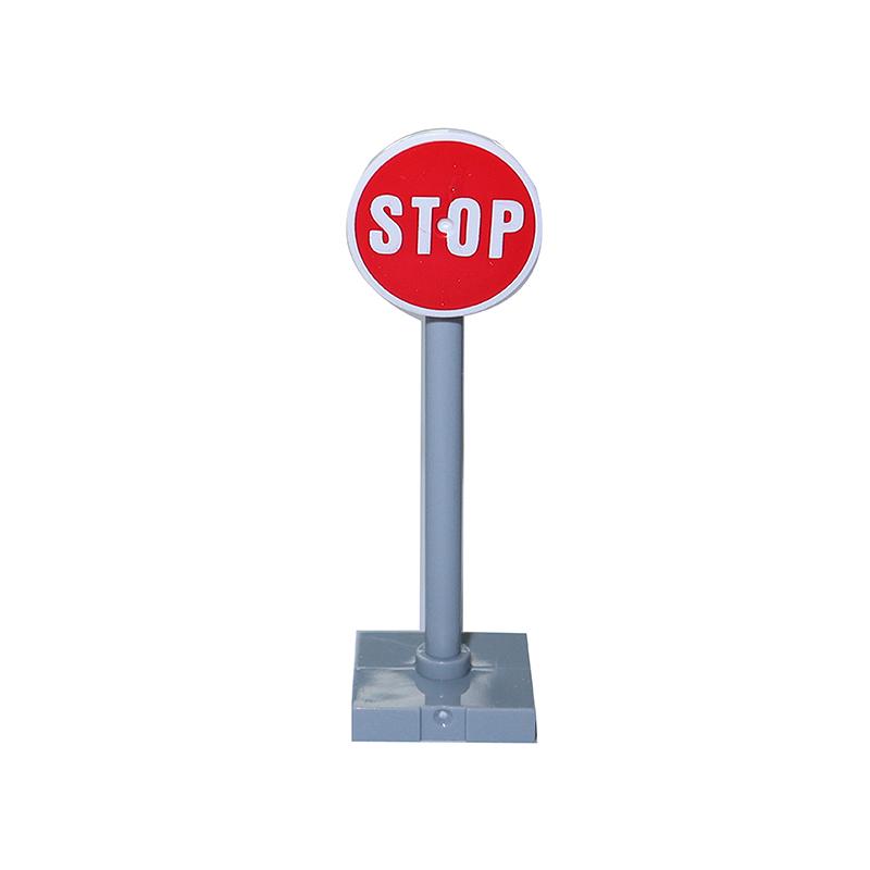 MOC Stadt Ampeln Straßenschilder Straßensperre Ampel Geschwindigkeitsbegrenzung Menschlicher Straßen Parkplatzschild Bausteine Szene Spielzeug