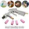 Air Siphon Feed Blast Nozzle Ceramic Tips Abrasive Sand Blasting with 4pcs Ceramic Nozzles Abrasive Silver Sandblaster