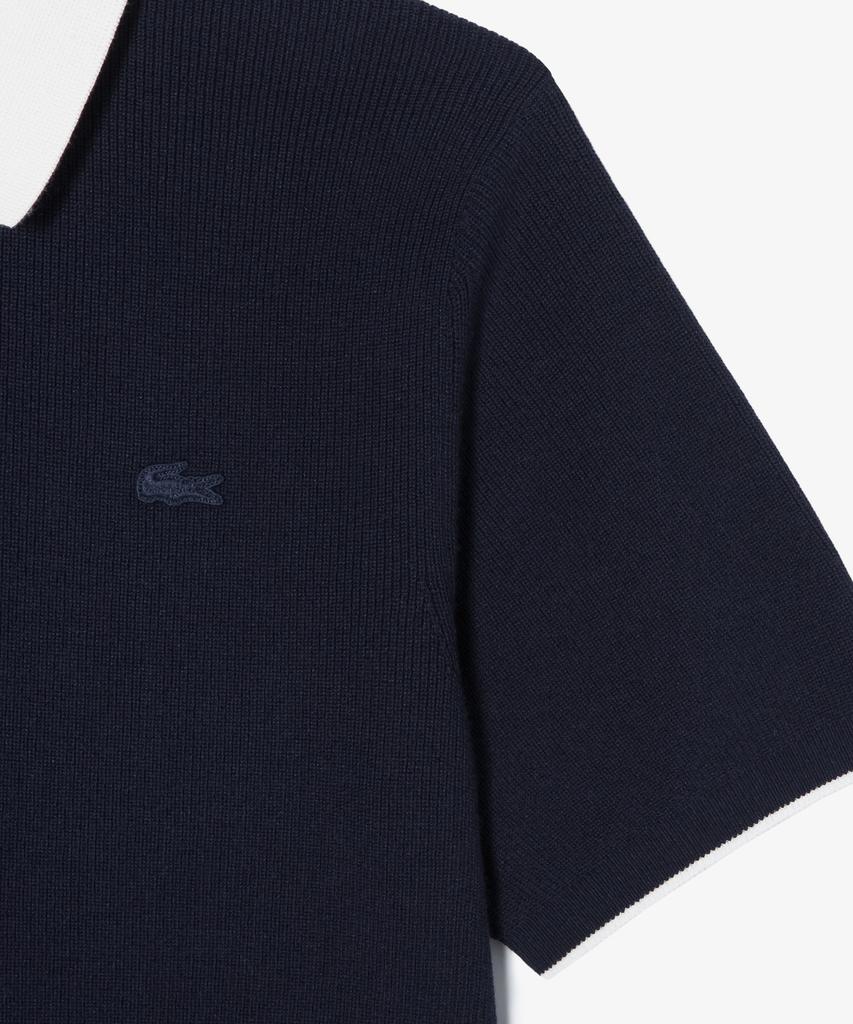 LACOSTE Men'S Rib Collar Spun Yarn Short Sleeve Sweater Polo Shirt Ph943E-56G 166