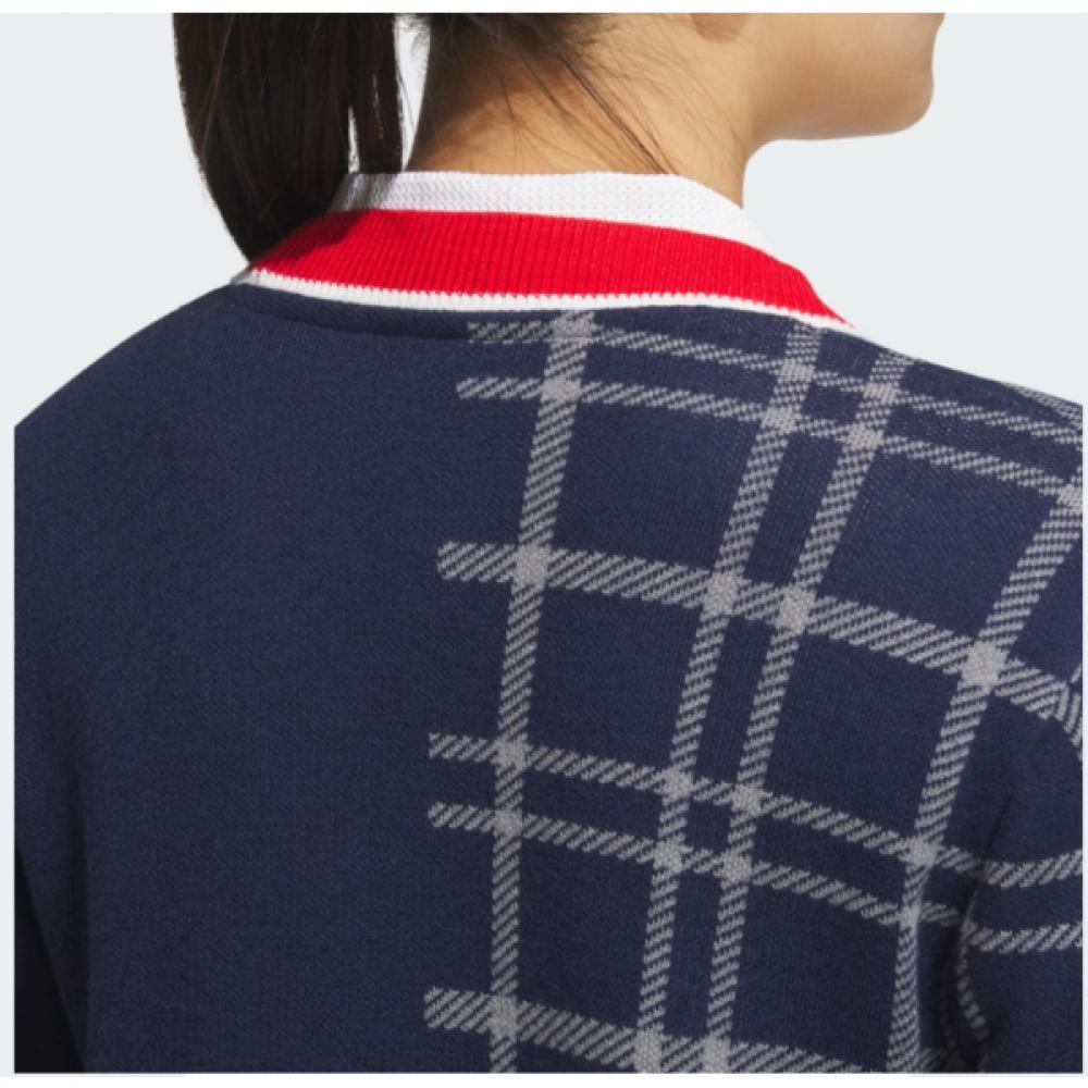 Adidas Golf Pullover Fashion Checked Cardigan Is4752