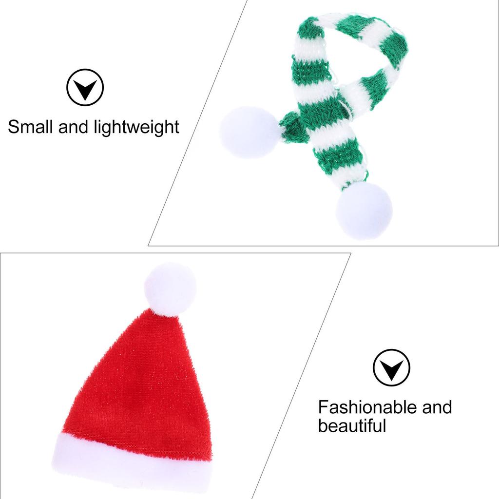24Pcs Classic Christmas Mini Hat Scarf Ornament Set Wine Bottle Decoration Dining Room Decor Xmas Party Supplies Holiday Theme