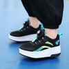 Boys /Youth Roller Skates Shoes Removable Flat Shoes Tow Wheels Girls Roller Skates Sneakers for Kids
