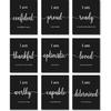Outus 9 Pieces Pirational Motivational Wall Art Office Bedroom Wall Art,Daily Positive Affirmations for Men Women Kids Pirational Positive Quotes