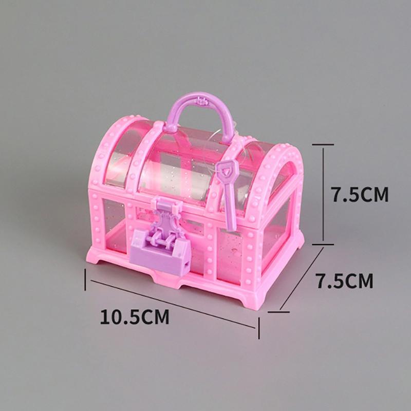 Cutie de Machiaj Mini Drăguță Cutie de Jucării din Plastic cu Lacăt Decorațiune Tezaur Ornament Caz de Toaletă