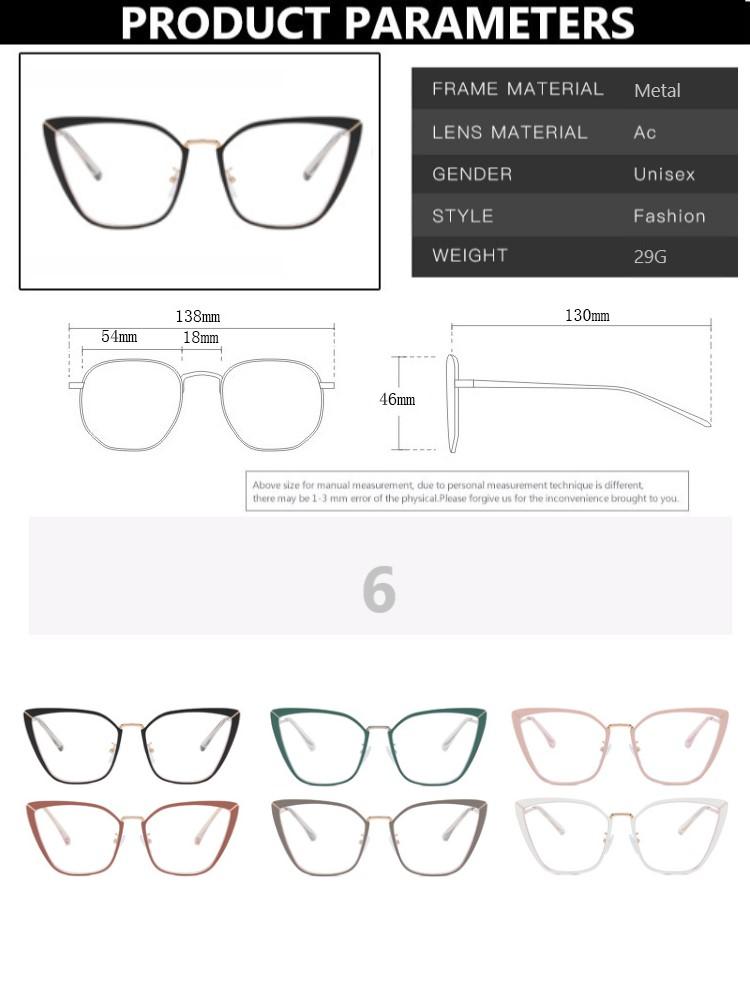 Luxury Designer Sunglasses Women Cat Eye Metal Frames Cool Summer Beach Fashion Optical Glasses UV Protection