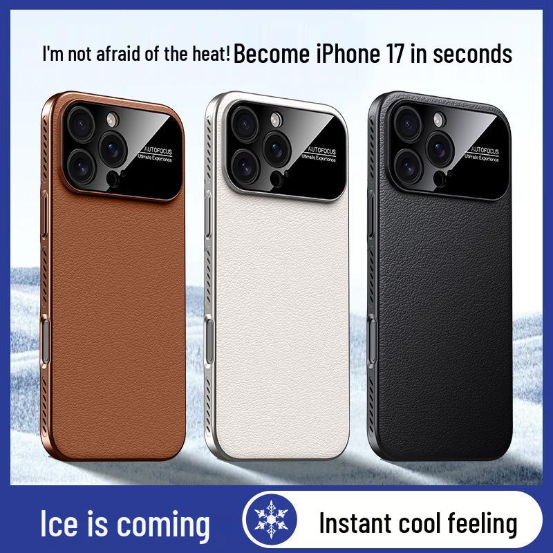 iPhone 17 Leather Case with Heat Dissipation, Magnetic Charging, and Full Coverage Anti-Fall Protection