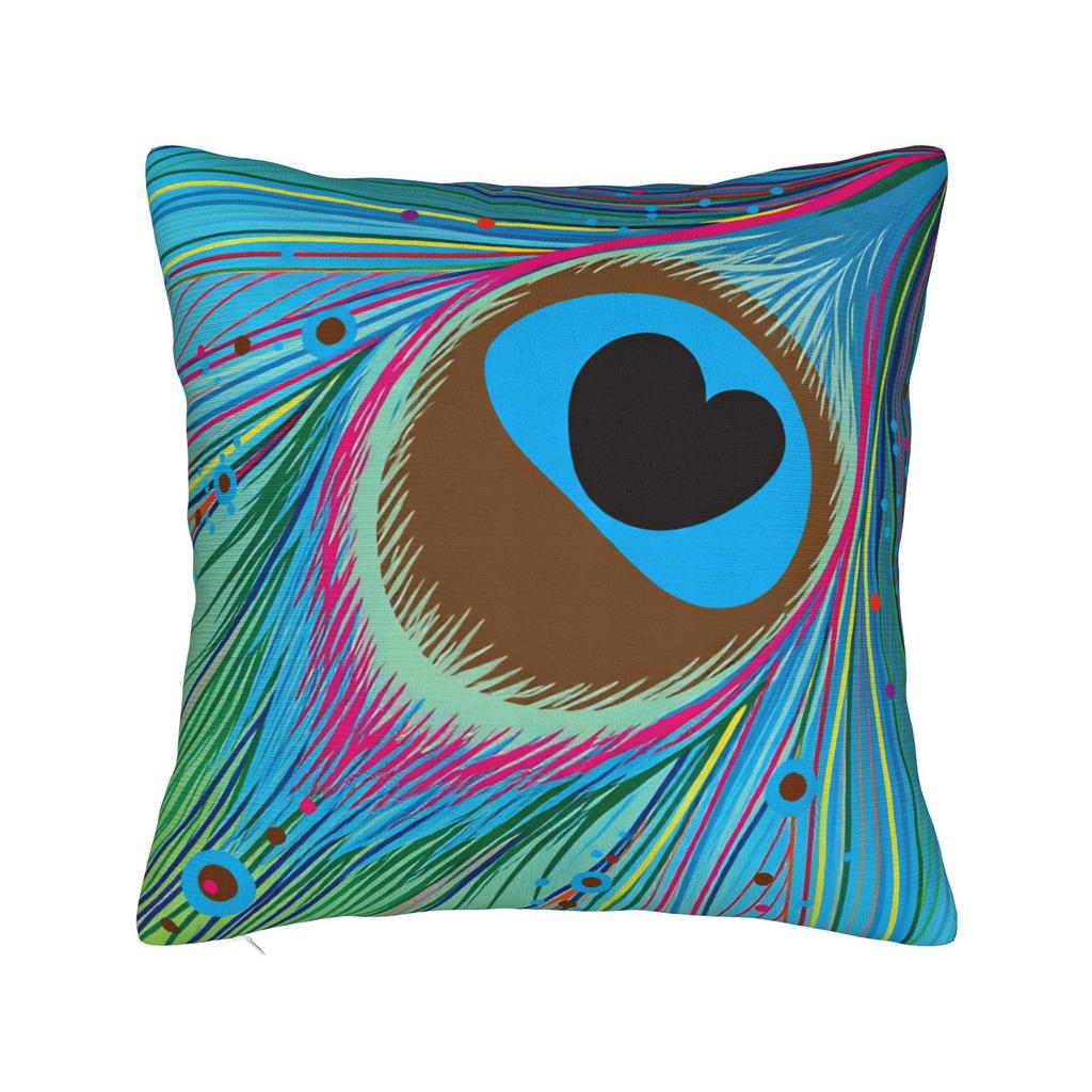 Colorful Ethnic Pattern Peacock Feather Mandala Pillow Cover Vintage Pillow Case For Couch Sofa Bedroom Soft Pillowcases Gift