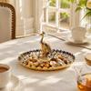 Round Shape Serving Tray Metal Material Snack Serving Plate Versatile Decorative Tray  For Fruits